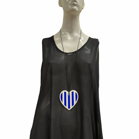 Z39 STRIPE HEART REVERSIBLE NECKLACE