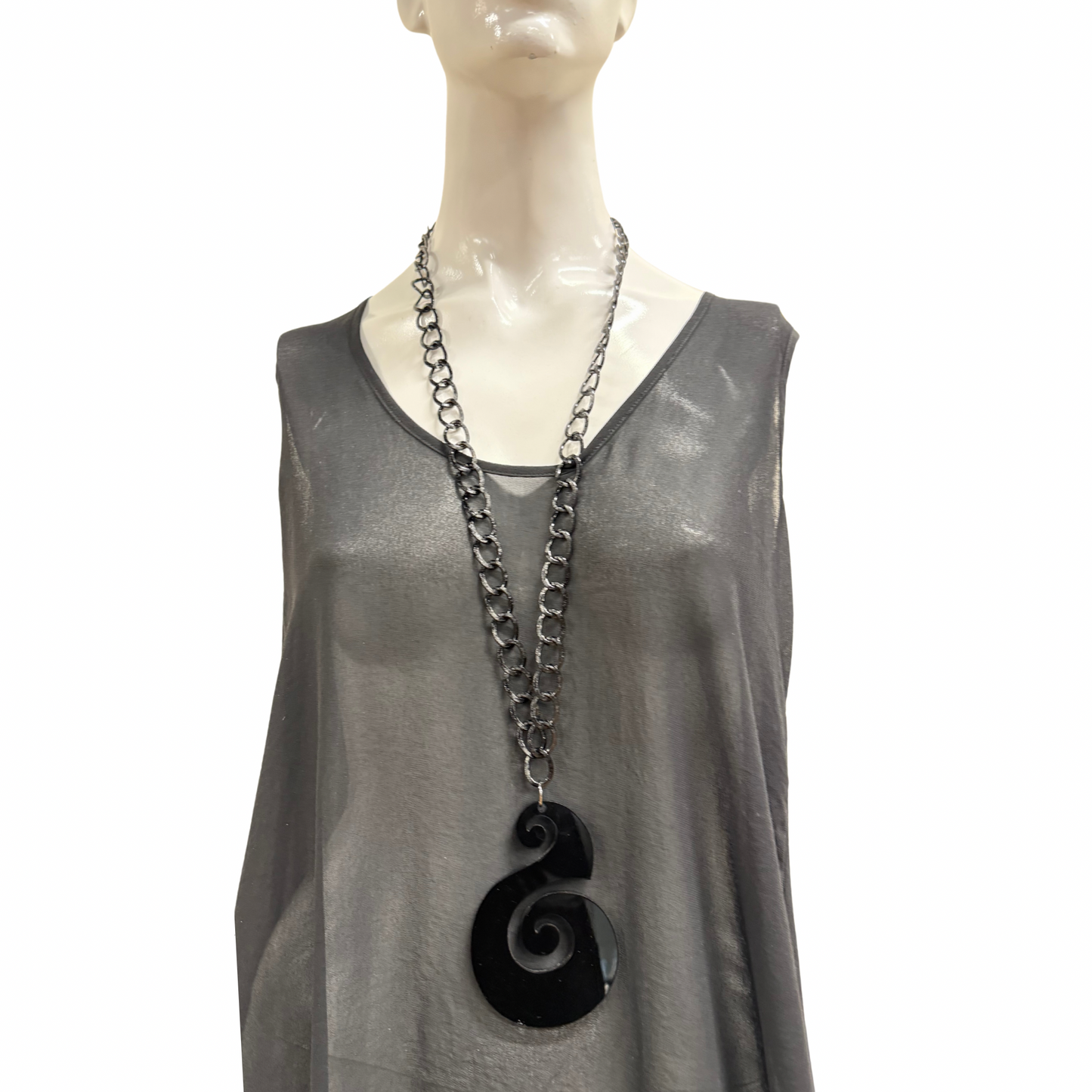 Z49 BLACK SPIRAL NECKLACE