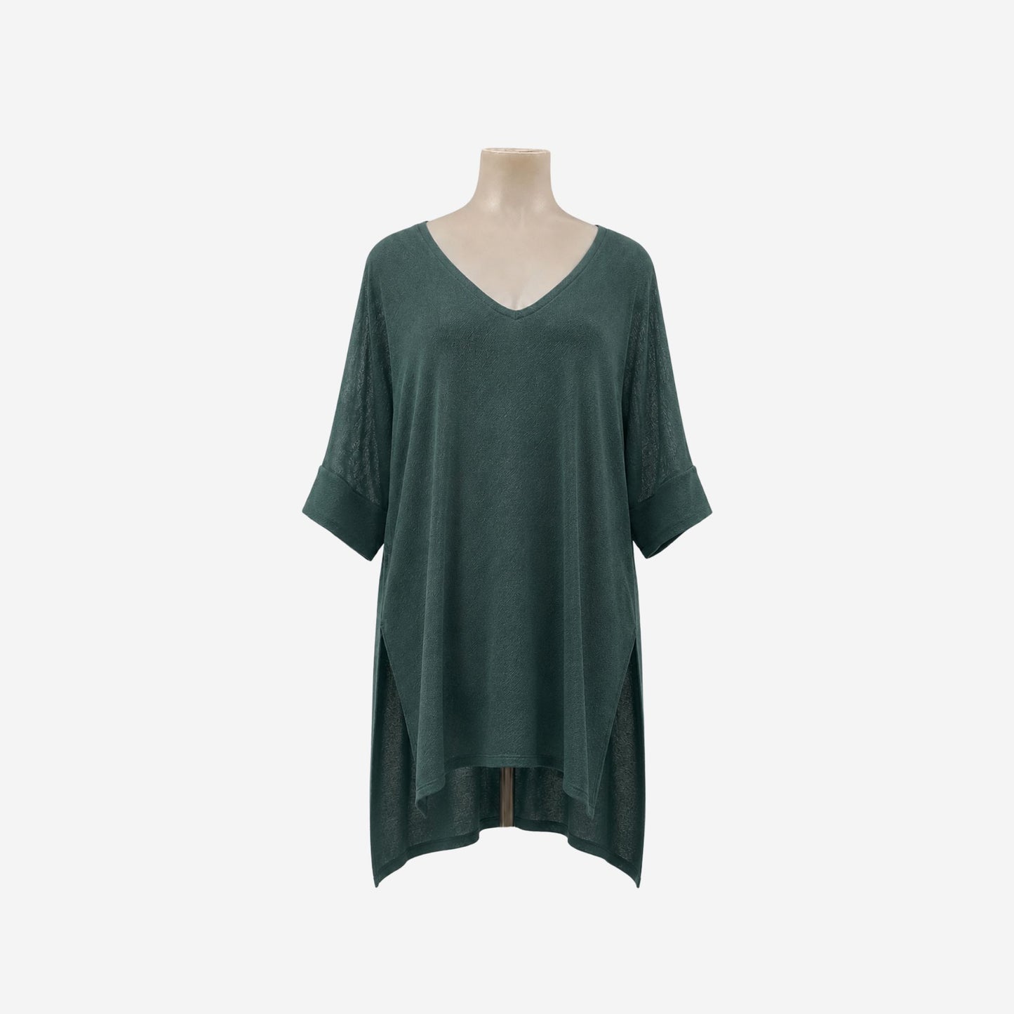 NZ designed plus size fashion. Green women’s dress in viscose.