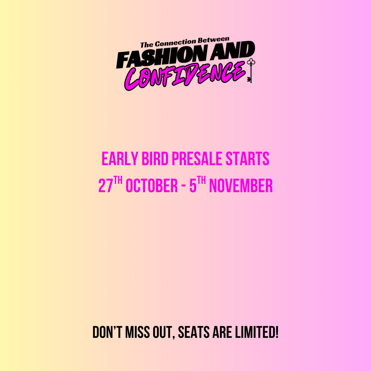 TICKETS ON SALE 27 OCTOBER