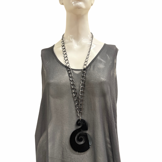 Z49 BLACK SPIRAL NECKLACE