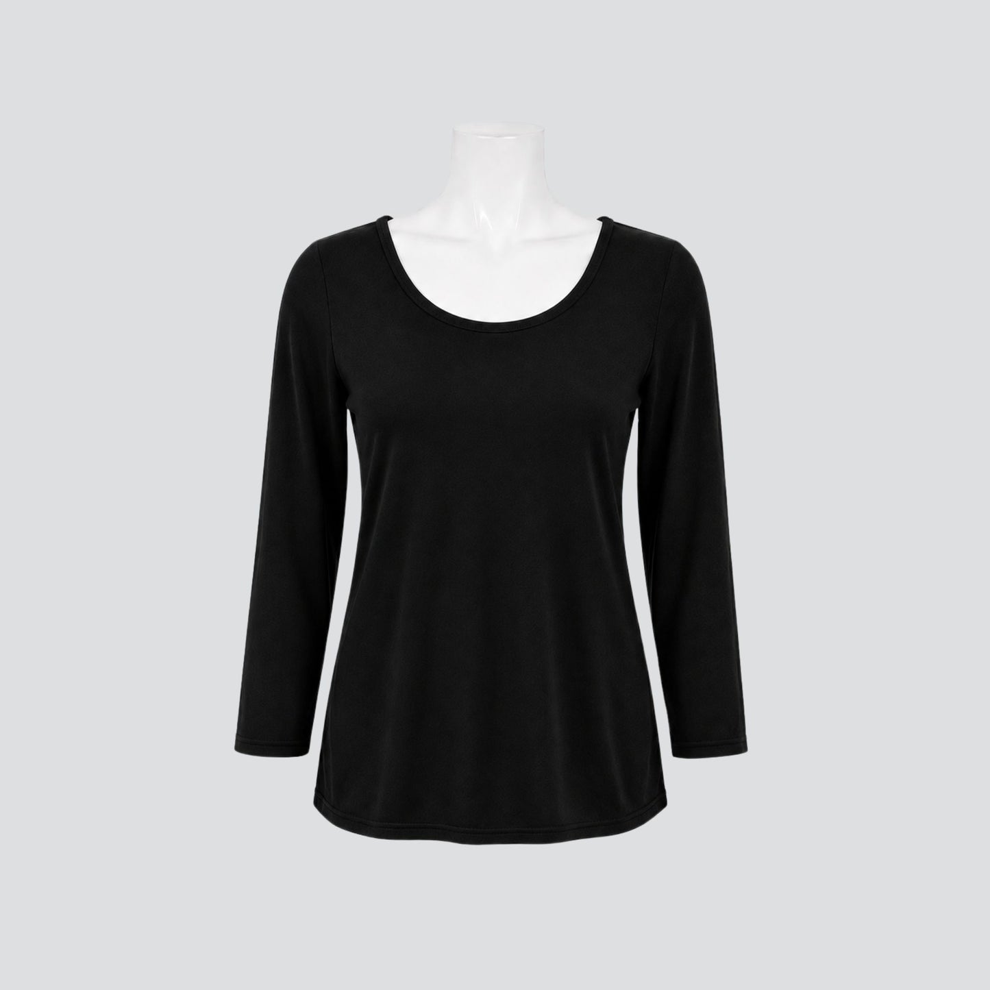 Black Base Top, long sleeve viscose spandex layering top, Key Black Concept Collection