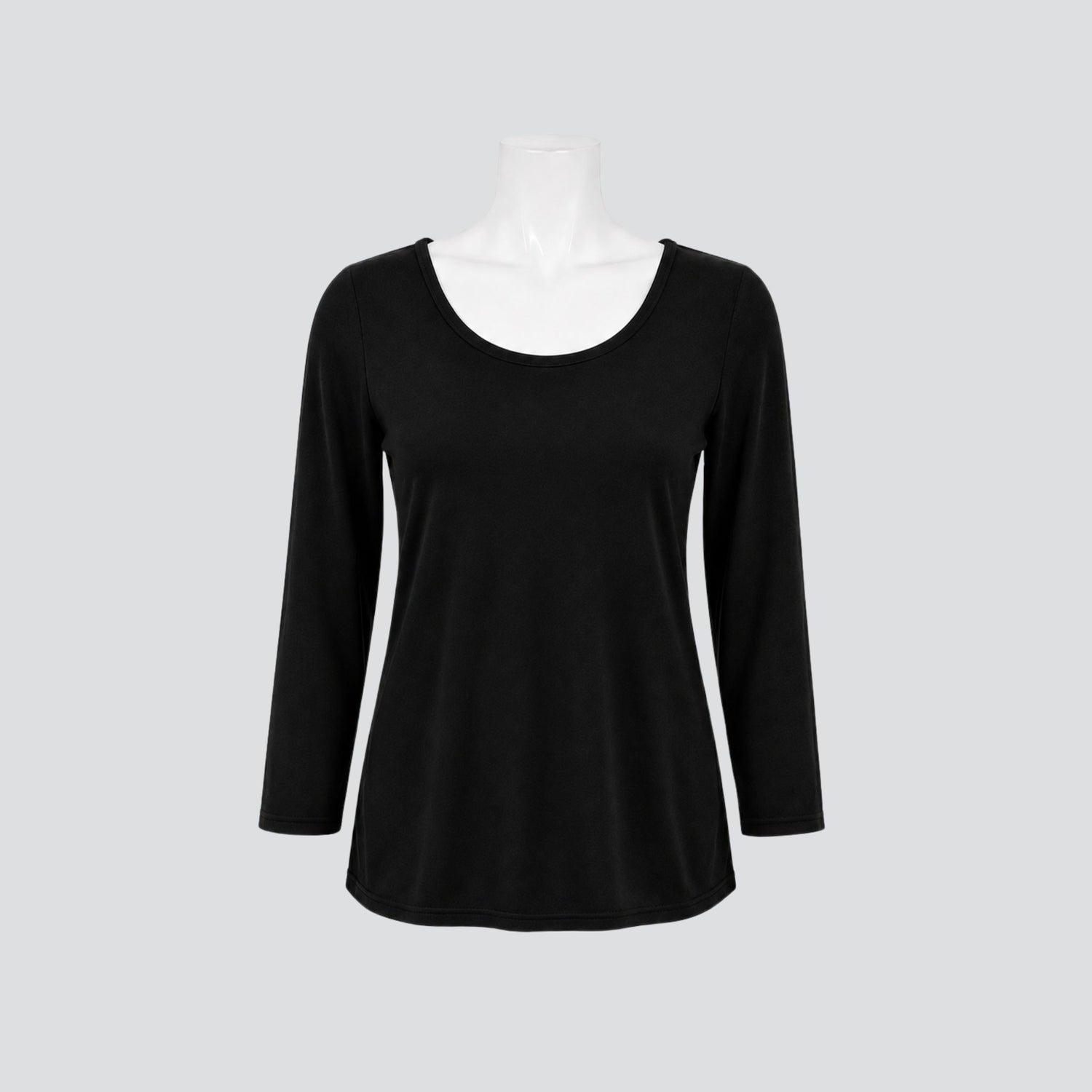 Black Base Top, long sleeve viscose spandex layering top, Key Black Concept Collection