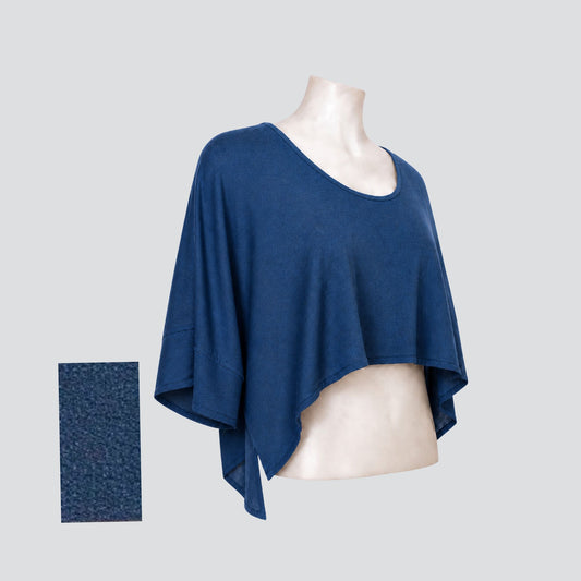 Blue Adele Top, lightweight viscose layering piece, Key Black Concept Collection