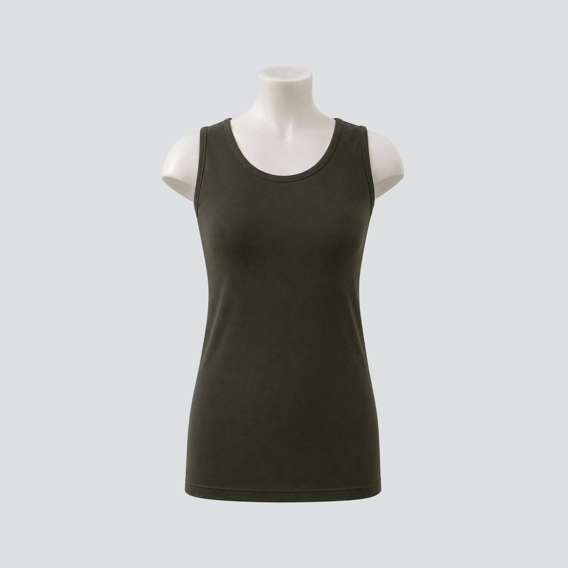 Caper Base Cami, reversible V-neck round neck viscose spandex cami, Key Black New Zealand