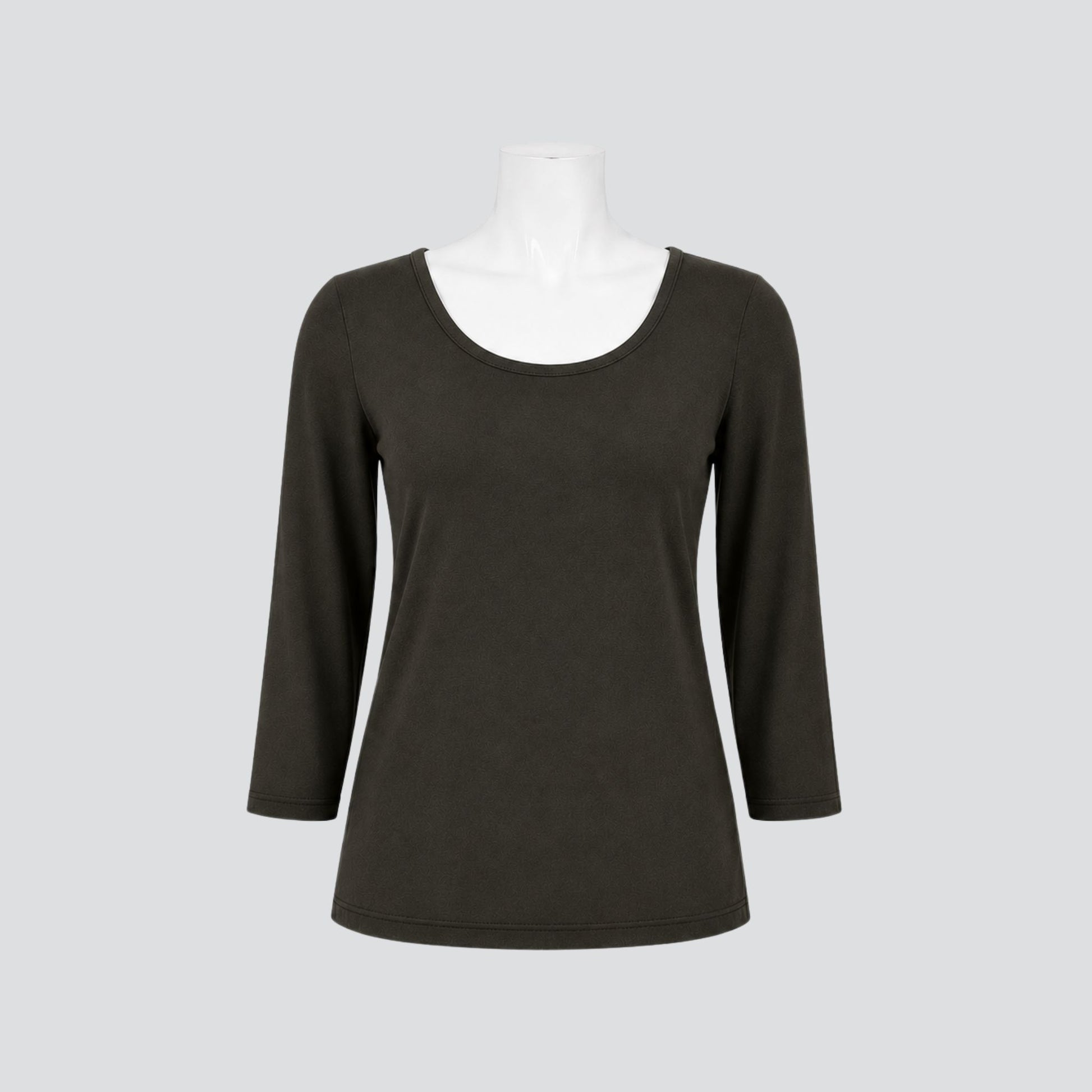 Caper Base Top, long sleeve viscose spandex layering top, Key Black Concept Collection