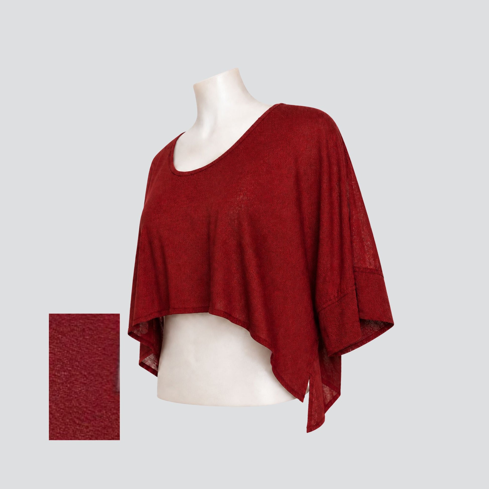 Red Adele Top, lightweight viscose layering piece, Key Black Concept Collection